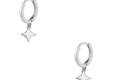 Σκουλαρίκια Κρίκοι Με Αστέρια Από Ορείχαλκο AA48026 - AMOR AMOR - 