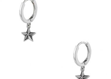 Σκουλαρίκια Κρίκοι Με Αστέρια Από Ορείχαλκο AA48030 - AMOR AMOR - 