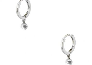 Σκουλαρίκια Κρίκοι Με Μαργαριτάρια Από Ορείχαλκο AA48006 - AMOR AMOR - 