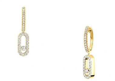 Σκουλαρίκια Κρίκοι Move Από Ατσάλι Επιχρυσωμένο 24Κ MI40414 - AMOR AMOR - 