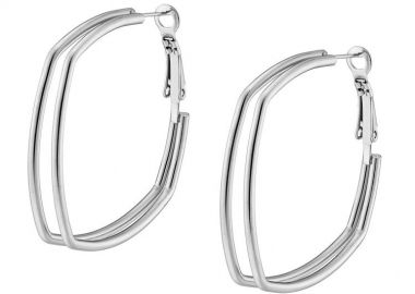 Σκουλαρίκια Κρίκοι Τετράγωνοι Από Ατσάλι AS41813 - AMOR AMOR - 