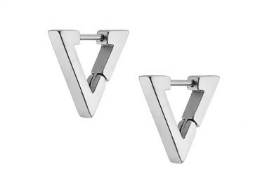 Σκουλαρίκια Κρίκοι Τρίγωνοι Από Ατσάλι AS48683 - AMOR AMOR - 