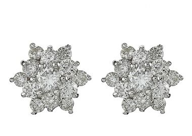 Σκουλαρίκια με Διαμάντια Λευκόχρυσος Κ18 - 0279 -  - 