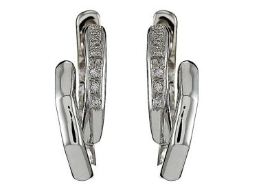 Σκουλαρίκια με Διαμάντια Λευκόχρυσος Κ18 - 04326 -  - 