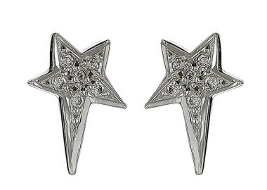 Σκουλαρίκια με Διαμάντια Λευκόχρυσος Κ18 - 09035 -  - 