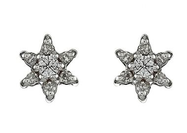 Σκουλαρίκια με Διαμάντια Λευκόχρυσος Κ18 - 11009 -  - 