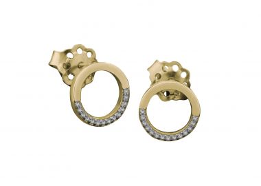 Σκουλαρίκια με Ζιργκόν Χρυσός Κ14 - 03E013 -  - 