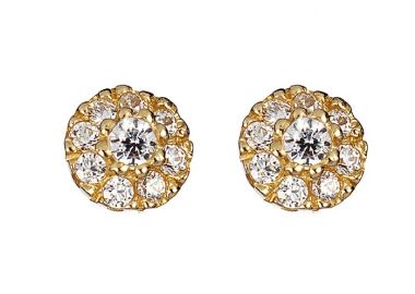 Σκουλαρίκια με Ζιργκόν Χρυσός Κ14 - 09098 -  - 