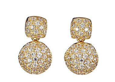 Σκουλαρίκια με Ζιργκόν Χρυσός Κ14 - 09100 -  - 