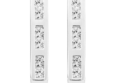 Σκουλαρίκια με Ζιργκόν Δίχρωμα Κ14 - 08295 -  - 