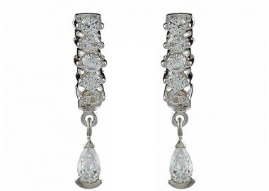 Σκουλαρίκια με Ζιργκόν Δίχρωμα Κ14 - 08298 -  - 