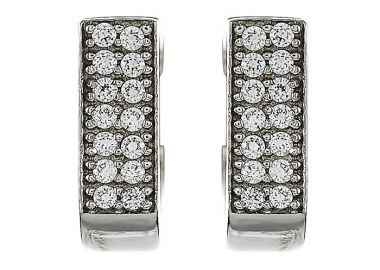 Σκουλαρίκια με Ζιργκόν Λευκόχρυσος Κ14 - 06296 -  - 