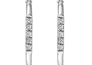 Σκουλαρίκια με Ζιργκόν Λευκόχρυσος Κ14 - 06463 -  - 