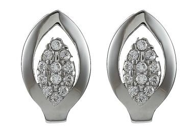 Σκουλαρίκια με Ζιργκόν Λευκόχρυσος Κ14 - 08186 -  - 