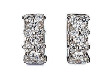 Σκουλαρίκια με Ζιργκόν Λευκόχρυσος Κ14 - 08286 -  - 