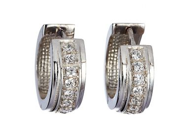 Σκουλαρίκια με Ζιργκόν Λευκόχρυσος Κ14 - 08290 -  - 