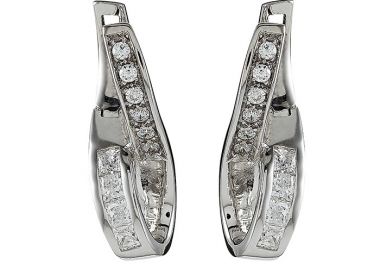 Σκουλαρίκια με Ζιργκόν Λευκόχρυσος Κ14 - 08293 -  - 