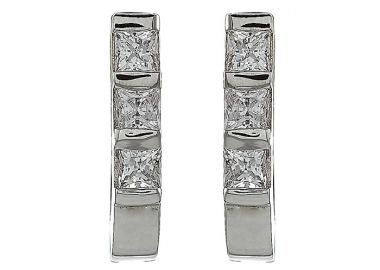 Σκουλαρίκια με Ζιργκόν Λευκόχρυσος Κ14 - 08299 -  - 