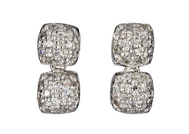 Σκουλαρίκια με Ζιργκόν Λευκόχρυσος Κ14 - 09095 -  - 