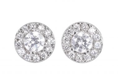 Σκουλαρίκια με Ζιργκόν Λευκόχρυσος Κ9 - 16064 -  - 