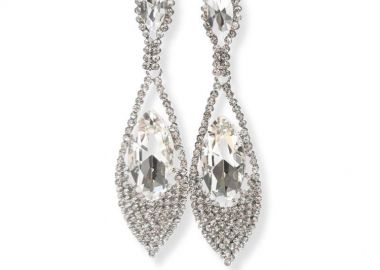 Σκουλαρικια μεγαλα βραδυνα γυναικεία από ορείχαλκο με κρύσταλλα -  - 