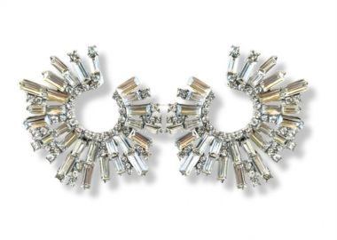 Σκουλαρικια μεγαλα βραδυνα γυναικεία από ορείχαλκο με κρύσταλλα -  - 