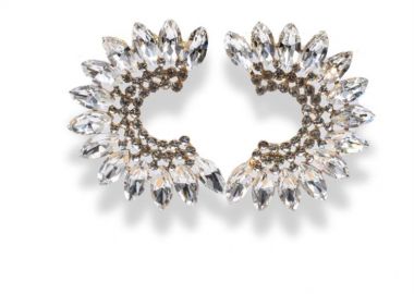 Σκουλαρικια μεγαλα βραδυνα γυναικεία από ορείχαλκο με κρύσταλλα -  - 