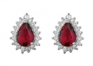 Σκουλαρίκια Ροζέτα Από Ασήμι 925 Επιχρυσωμένο Δάκρυ SS47260 - AMOR AMOR - 