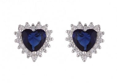 Σκουλαρίκια Ροζέτα Από Ασήμι 925 Καρδιά SS47247 - AMOR AMOR - 