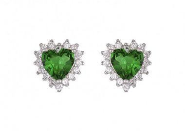 Σκουλαρίκια Ροζέτα Από Ασήμι 925 Καρδιά SS47249 - AMOR AMOR - 