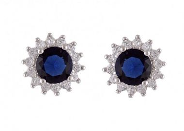 Σκουλαρίκια Ροζέτα Από Ασήμι 925 Στρογγυλά SS47237 - AMOR AMOR - 