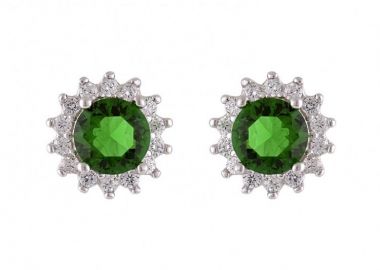 Σκουλαρίκια Ροζέτα Από Ασήμι 925 Στρογγυλά SS47243 - AMOR AMOR - 