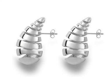 Σκουλαρίκια Spiral Chunky Drops Small Από Ατσάλι MI47835 - AMOR AMOR - 