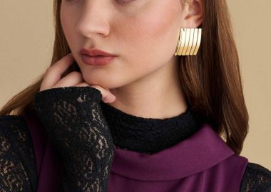 Σκουλαρίκια τετράγωνα με ανάγλυφη υφή - 5206179060523 -  - 