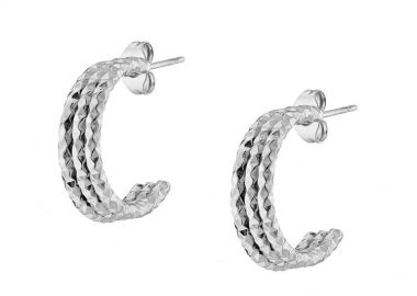 Σκουλαρίκια Τριπλοί Κρίκοι 20mm Από Ατσάλι AS47990 - AMOR AMOR - 