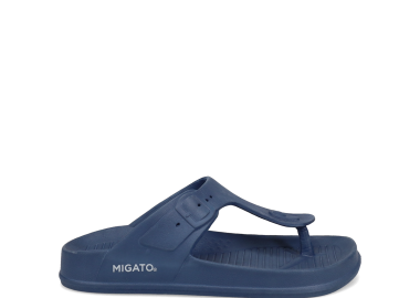 Σκούρα μπλε ανδρική σαγιονάρα footbed - MIGATO - 