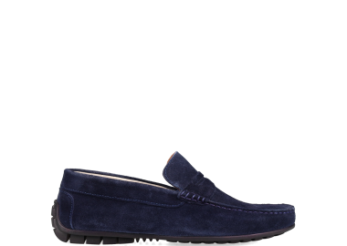 Σκούρο μπλε δερμάτινο ανδρικό loafer - MIGATO - 