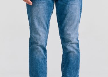 Slim tapered fit τζιν παντελόνι με ελαφρύ ξεθώριασμα - FUNKY BUDDHA - 