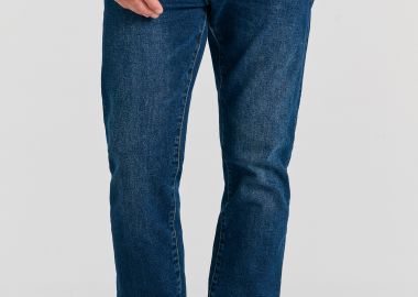 Slim tapered fit τζιν παντελόνι με ελαφρύ ξεθώριασμα - FUNKY BUDDHA - 