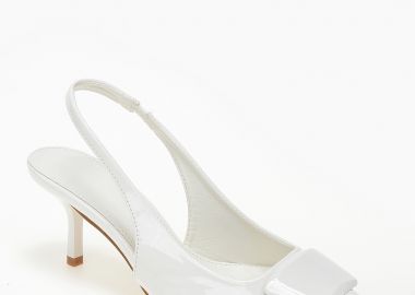 Slingback γόβες με αγκράφα - Λευκό - Issue - 