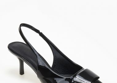 Slingback γόβες με αγκράφα - Μαύρο - Issue - 