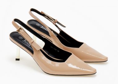 Slingback γόβες με χρυσό τακούνι - Nude - Issue - 