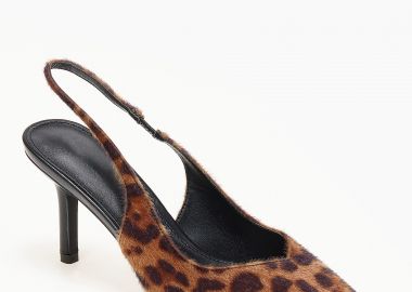 Slingback γόβες με ιδιαίτερο κόψιμο - Λεοπάρ - Issue - 