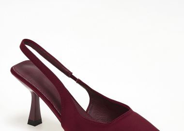Slingback γόβες με ιδιαίτερο τακούνι - Μπορντώ - Issue - 