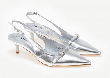 Slingback γόβες με λεπτό τακούνι - Ασημί - Issue - 