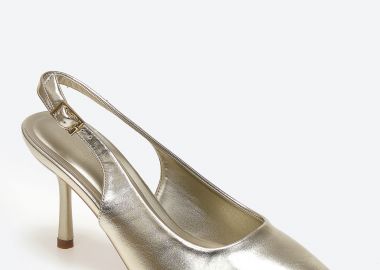 Slingback γόβες με λουράκι - Χρυσό - Issue - 