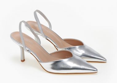 Slingback μυτερές γόβες - Ασημί - Issue - 