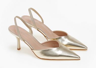 Slingback μυτερές γόβες - Χρυσό - Issue - 