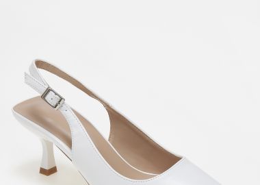 Slingback μυτερές γόβες - Λευκό - Issue - 