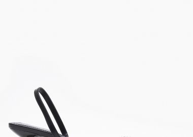 Slingback μυτερές γόβες με σχέδιο ψάθας - Μαύρο - Issue - 